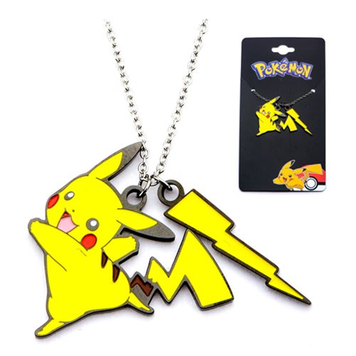 Pokemon Pikachu Lightning Bolt Enamel Stainless Steel Pendant Necklace